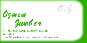 ozmin gumber business card